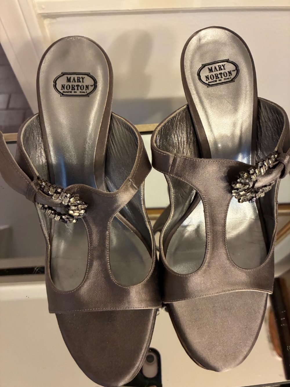 Mary Norton Jewel Crystal Mary Jane 4 Inch heels size 39.5